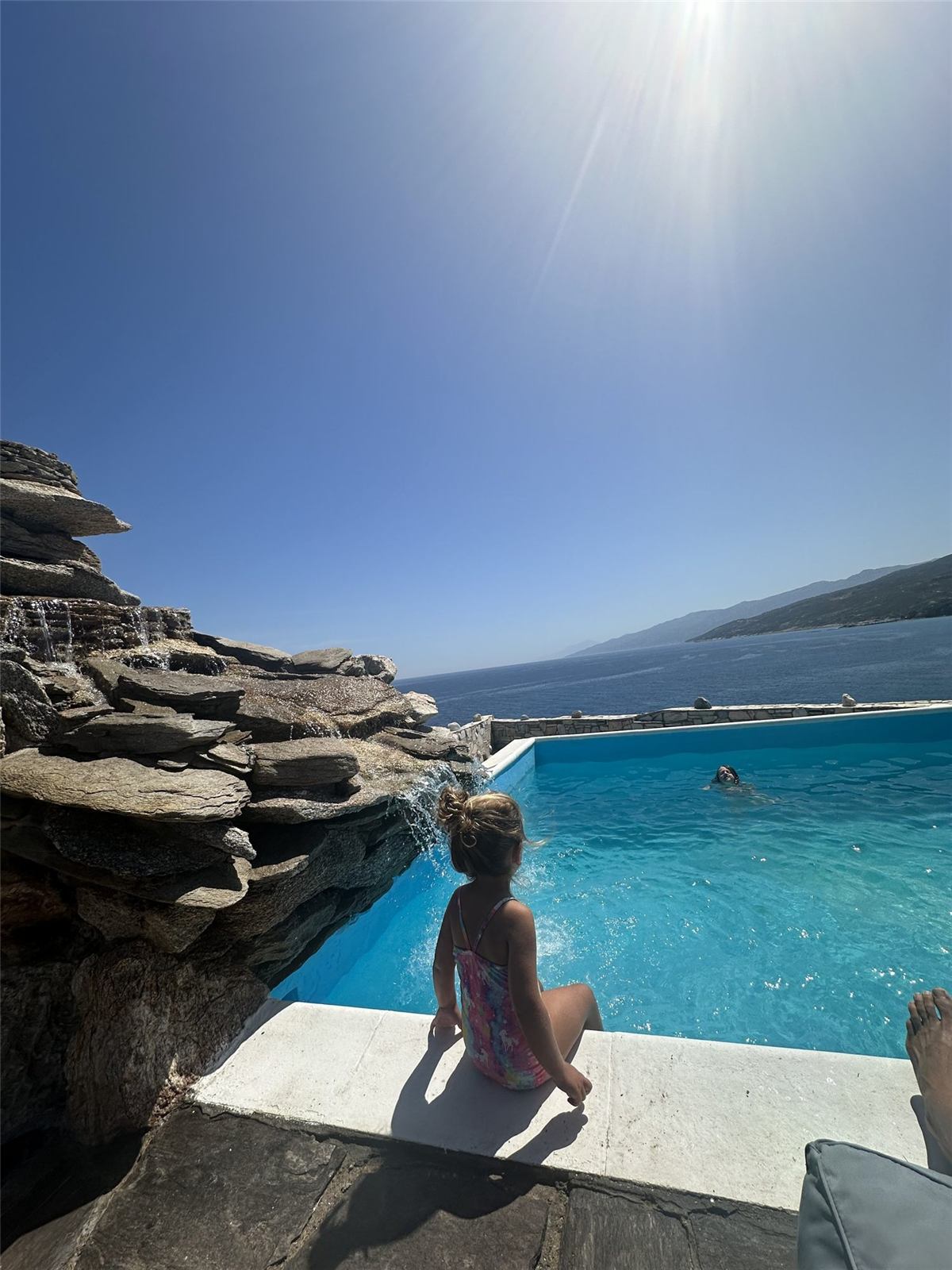 Our family in Greece with the kids