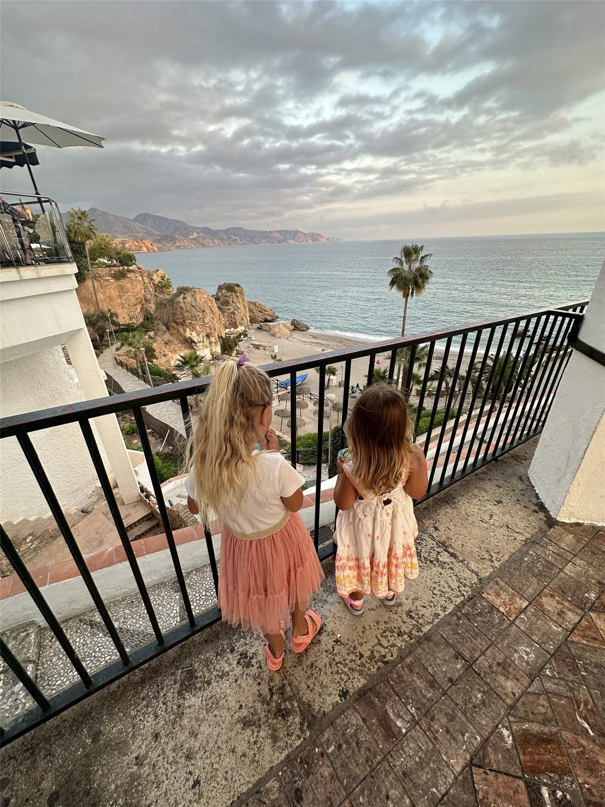 Our family in Nerja, Spain with the kids