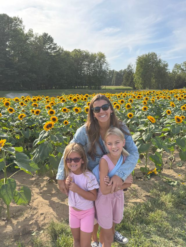 Our family in a Massachusetts sunflower field