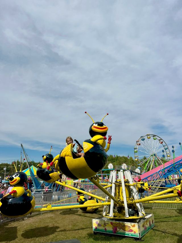 A kids bee ride at the Topsfield Fair in Massachusetts